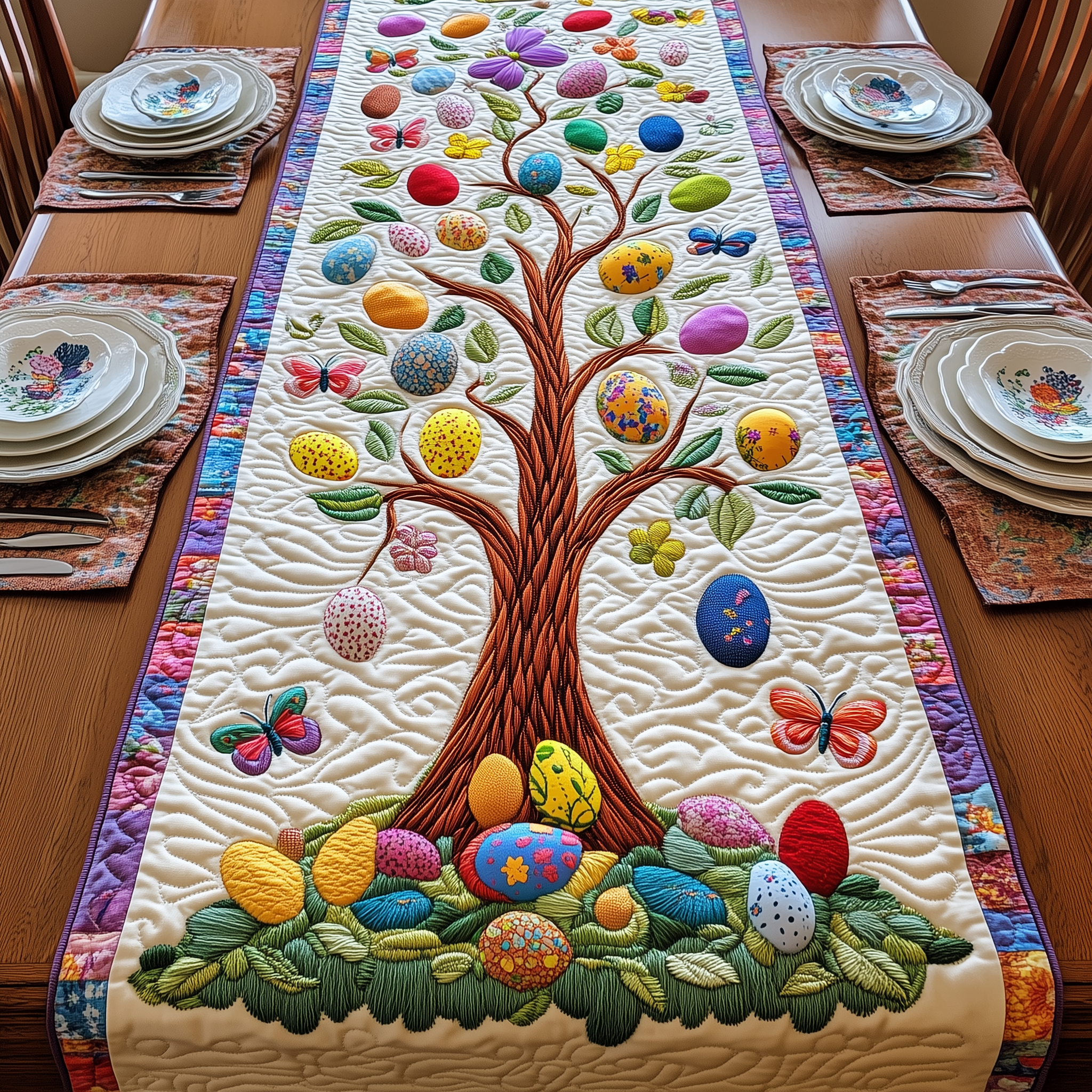Tree Of Eggs Quilted Table Runner Valentine Day Ideas For Men-1 Tree Of Eggs Quilted Table Runner Valentine Day Ideas For Men-1