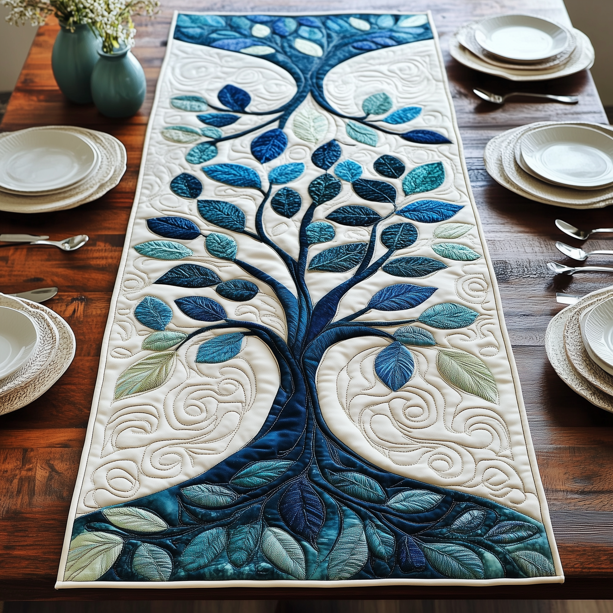 Tree Of Life Quilted Table Runner Valentine Day Presents For Girlfriend-1 Tree Of Life Quilted Table Runner Valentine Day Presents For Girlfriend-1