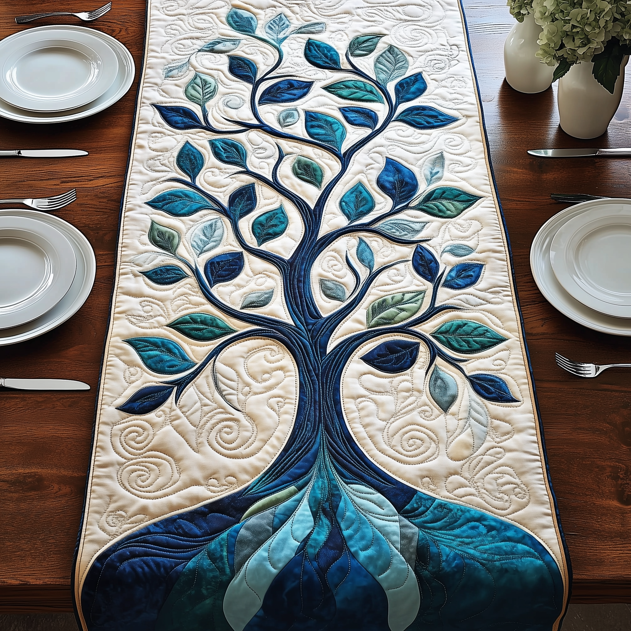Tree Of Life Quilted Table Runner Valentine Day Presents For Mom-1 Tree Of Life Quilted Table Runner Valentine Day Presents For Mom-1