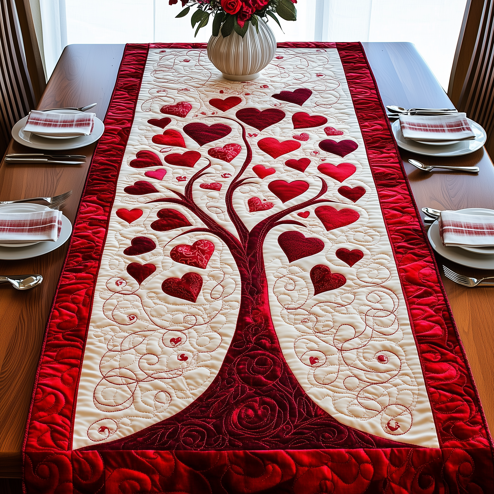 Tree Of Love Quilted Table Runner Valentine Day Gifts For Brother In Law-1 Tree Of Love Quilted Table Runner Valentine Day Gifts For Brother In Law-1