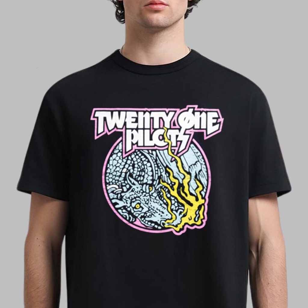 Twenty One Pilots Merch SAI Circle Drag Fire Dragon T-Shirt Gifts For Music Lovers-1