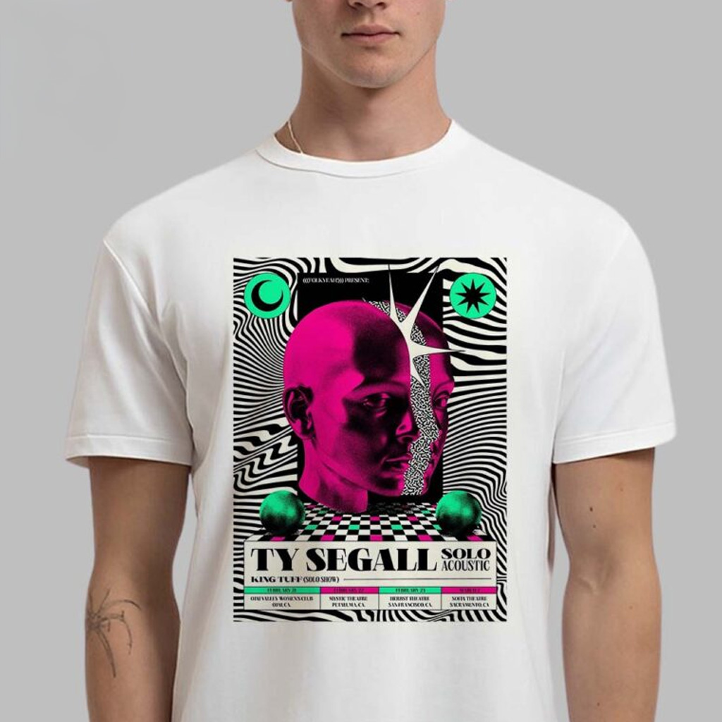 Ty Segall Solo Acoustic Gig Poster For Shows In California US 2025 T-Shirt Gifts For Dudes-1