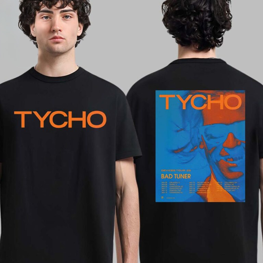 Tycho Devices Tour 2025 North American Tour Date List With Bad Tuner T-Shirt Gifts For Fans-1