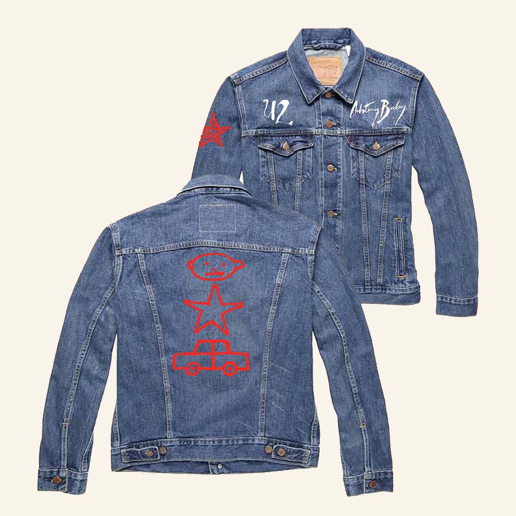 U2 Merch Achtung Baby Denim Jacket Fan Clothes Gift Ideas For Girlfriend-1