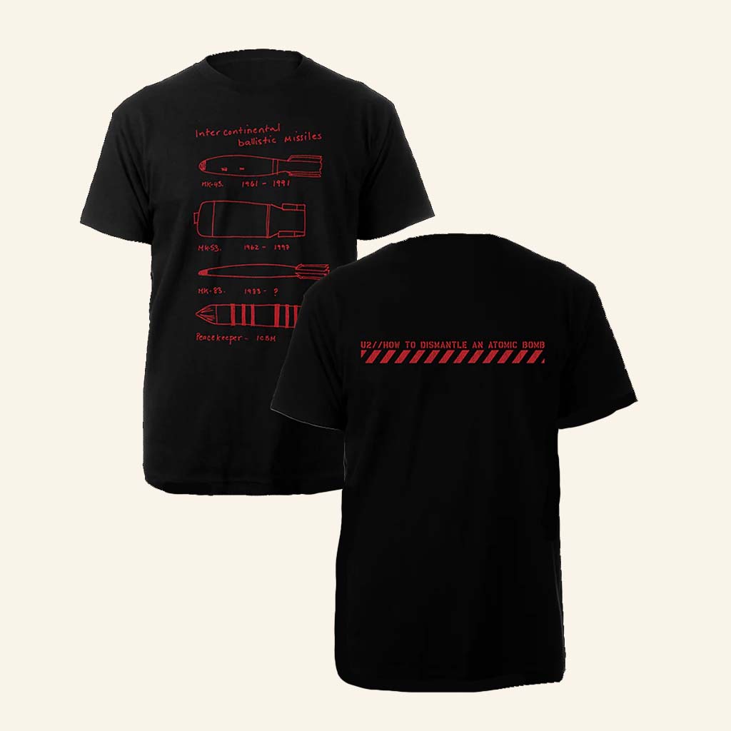 U2 Merch Intercontinental Ballistic Missiles Black T-Shirt Gift For Husband-1
