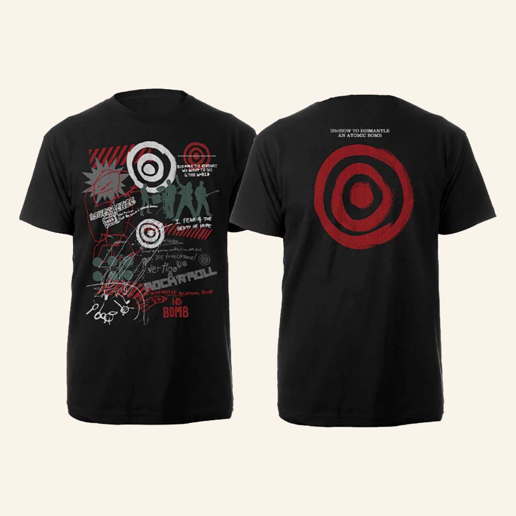 U2 Merch Love And Peace Black T-Shirt Best Gifts For Boyfriend-1