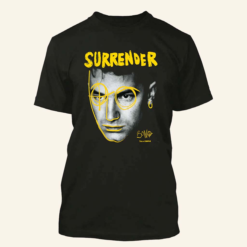 U2 Merch Surrender Black T-Shirt Birthday Present For Girlfriend-1 U2 Merch Surrender Black T-Shirt Birthday Present For Girlfriend-1