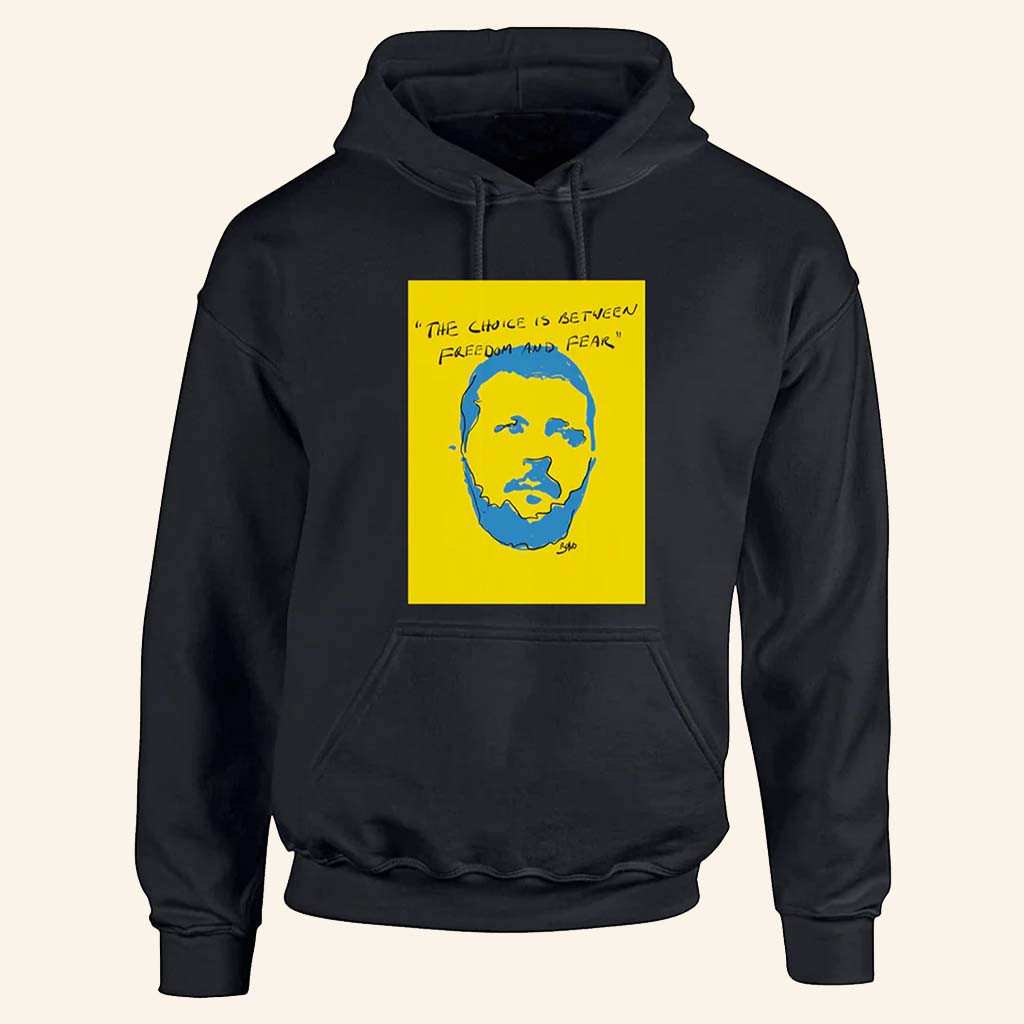 U2 Merch The Choice Is Between Freedom And Fear Black Hoodie Gift For Brother-1