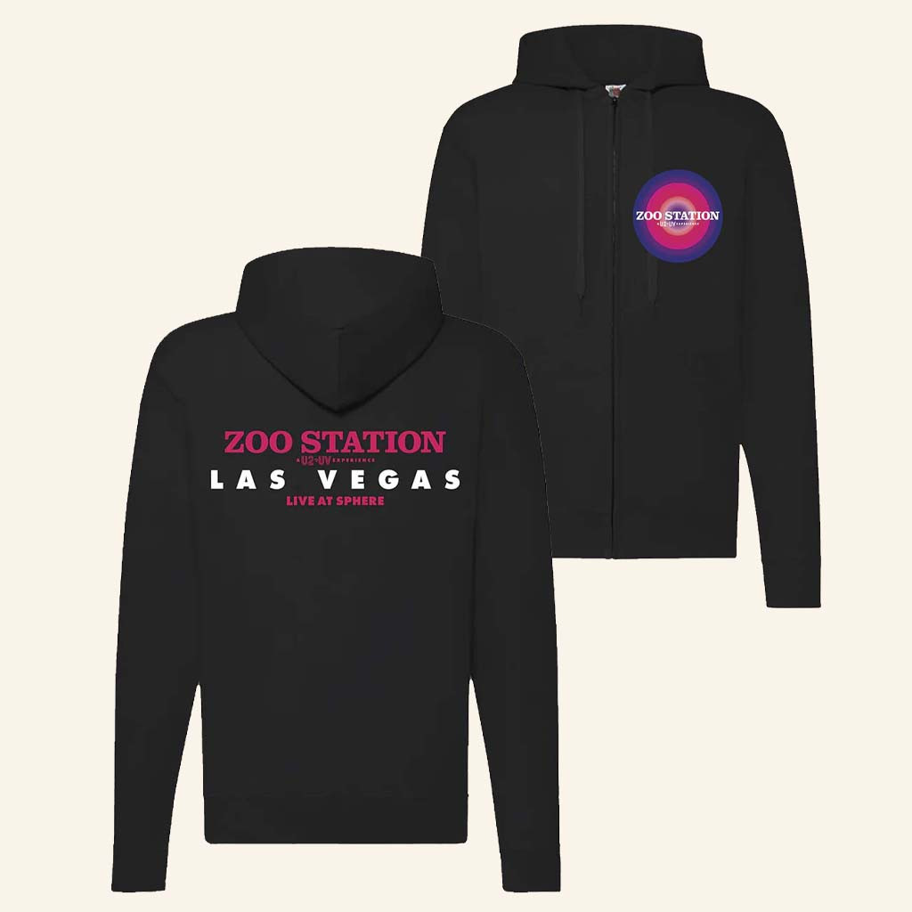 U2 Merch U2 UV Achtung Baby Logo Live At Sphere Zip Hoodie Gift For Wife-1