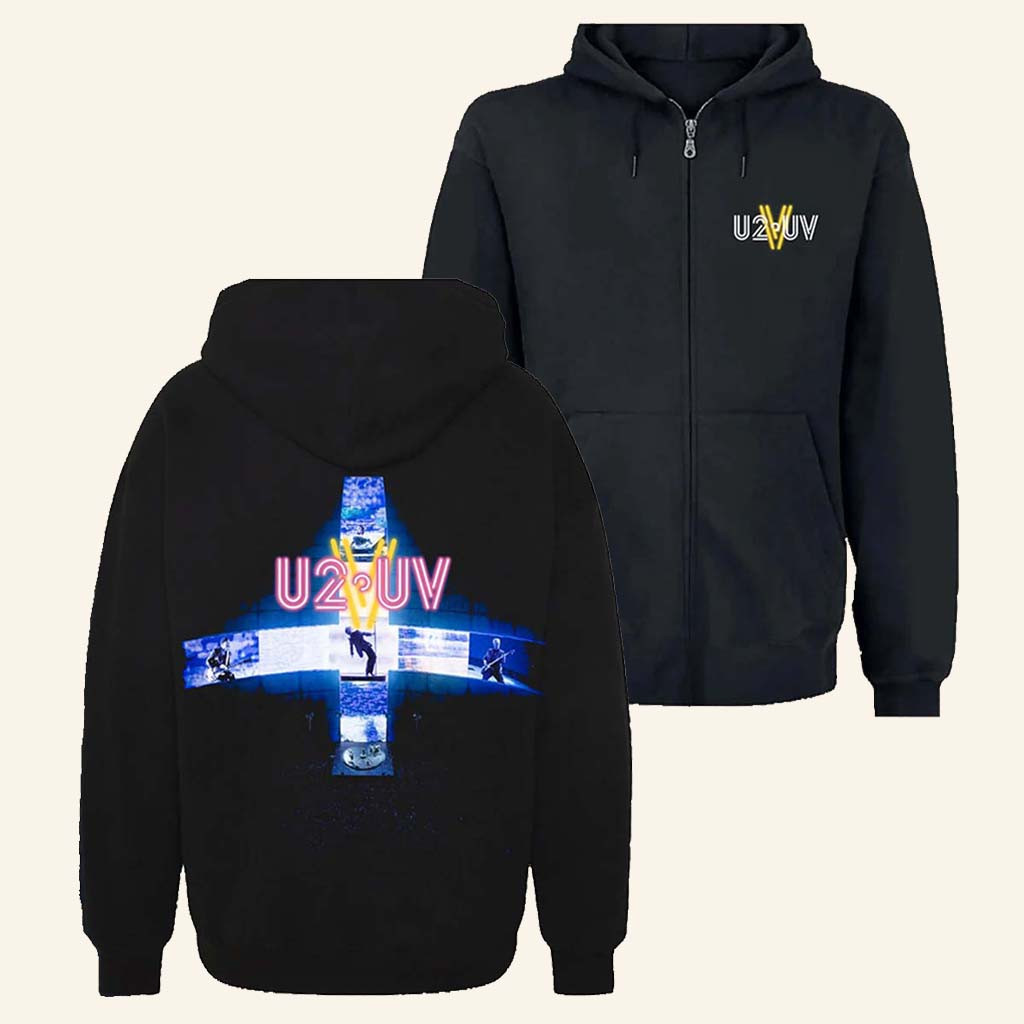 U2 Merch V-U2 Logo Stage Zip Hoodie Fan Apparel Best Gift For Dad-1