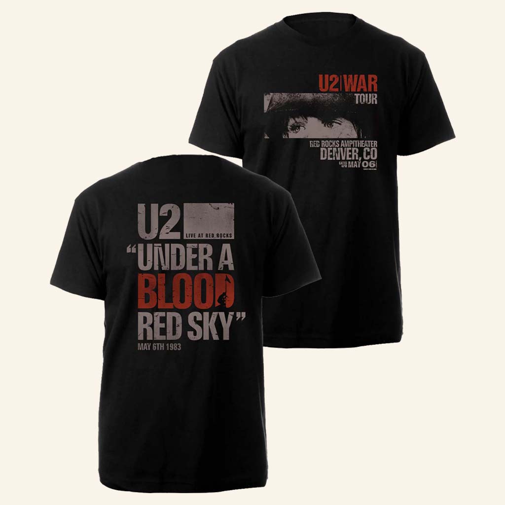 U2 Merch War Tour Red Rocks 83 T-Shirt Best Gift For Boyfriend-1