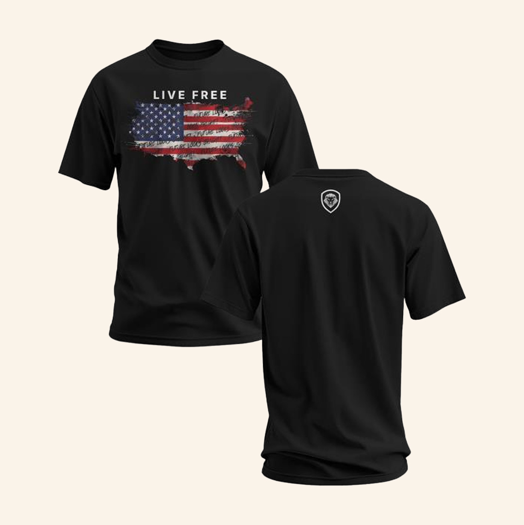 Valuetainment Merch Future Looks Bright Live Free USA Map Black T-Shirt Patriotic Gifts For Dad-1 Valuetainment Merch Future Looks Bright Live Free USA Map Black T-Shirt Patriotic Gifts For Dad-1
