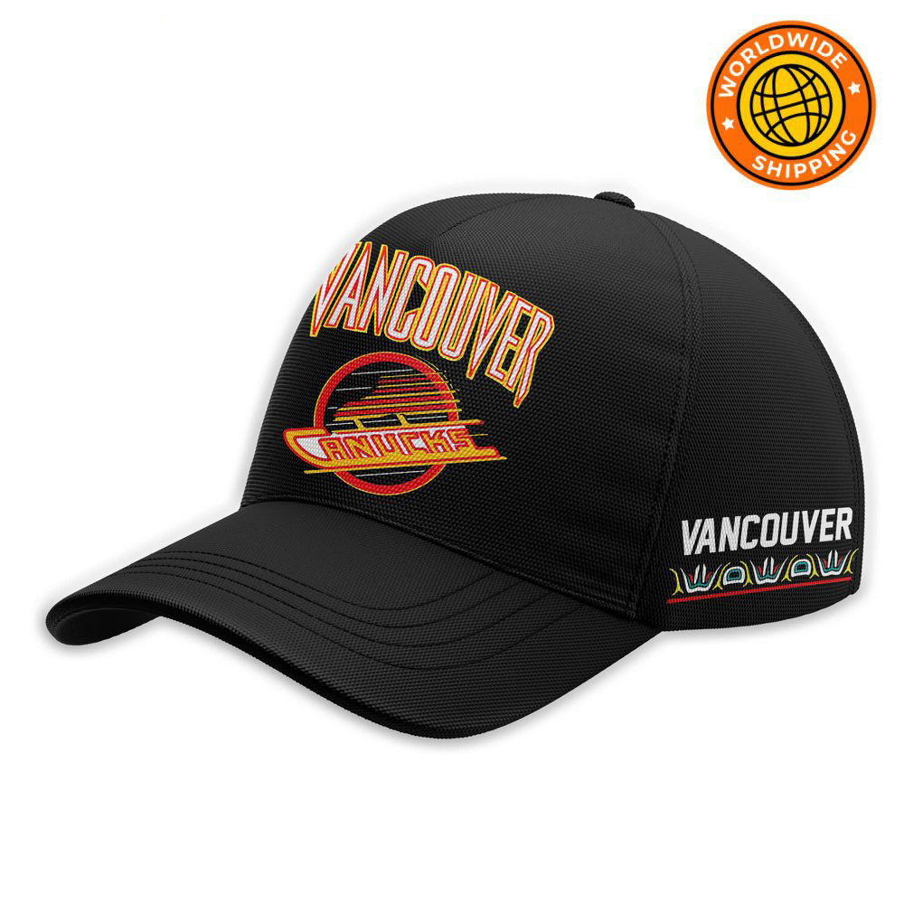 Vancouver Canucks X Grizzlies Black Vintage Skate Hat Fathers Day Gifts For Husband-1 Vancouver Canucks X Grizzlies Black Vintage Skate Hat Fathers Day Gifts For Husband-1