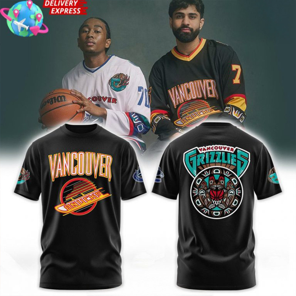 Vancouver Canucks x Grizzlies Black Skate Special T-Shirt Father's Day Present Ideas-1 Vancouver Canucks x Grizzlies Black Skate Special T-Shirt Father's Day Present Ideas-1