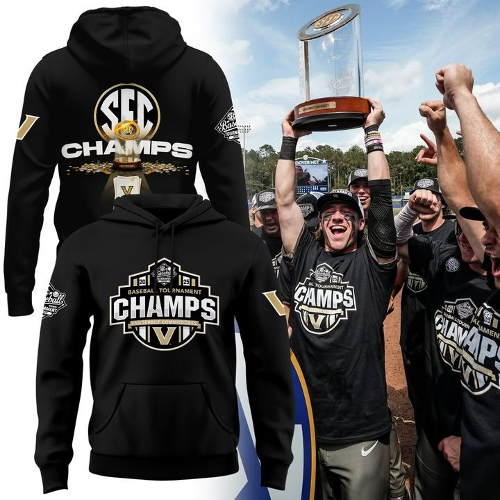 Vanderbilt Baseball 2025 SEC Baseball Tournament Champions Hoodie Vandy Boys Merch Clothing-1