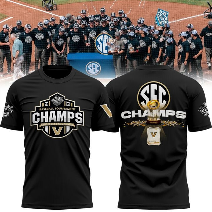 Vanderbilt Baseball 2025 SEC Baseball Tournament Champions Shirt Vandyboys Fan Clothing-1