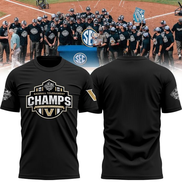 Vanderbilt Baseball 2025 SEC Baseball Tournament Champions T-Shirt Vandy Boys Apparel Merch-1 Vanderbilt Baseball 2025 SEC Baseball Tournament Champions T-Shirt Vandy Boys Apparel Merch-1