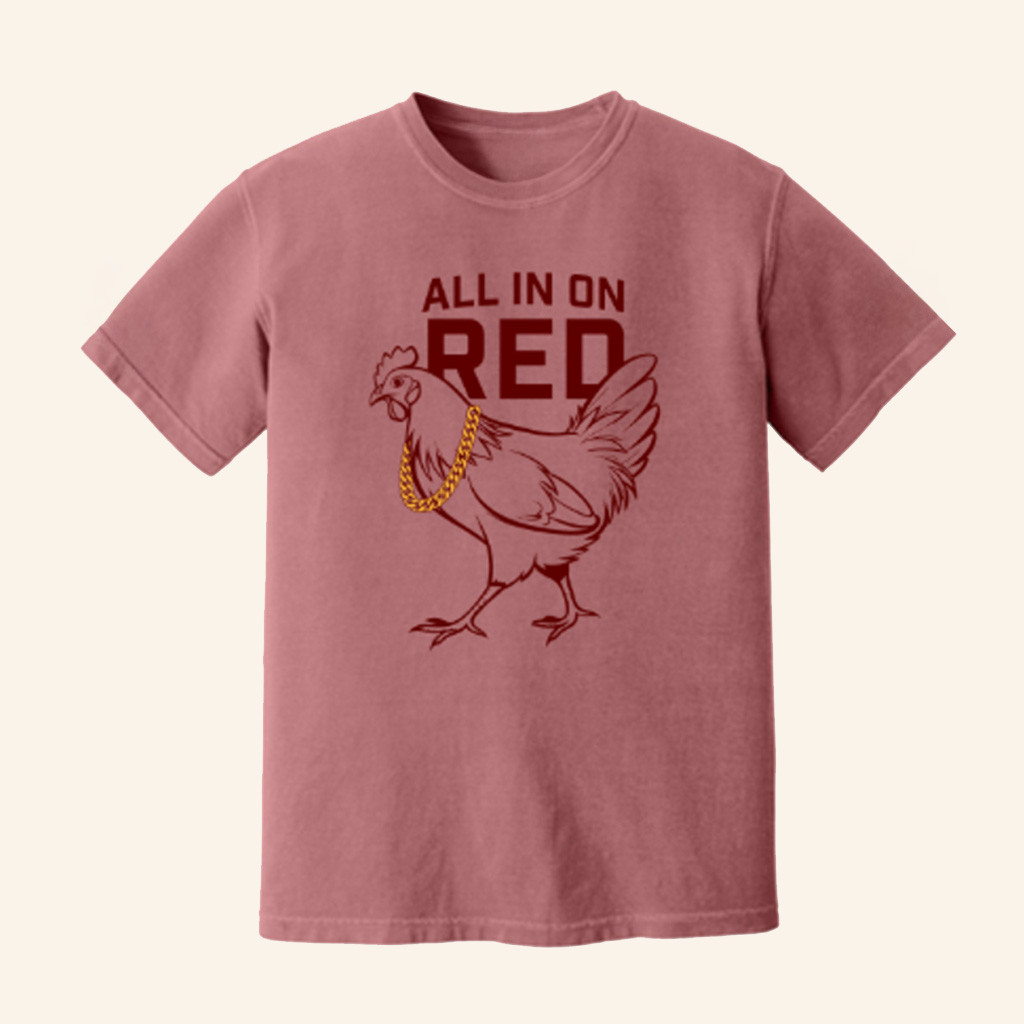 Vegas Matt Merch Chicken All In On Red T-Shirt Christmas Gift Ideas For Mom-1
