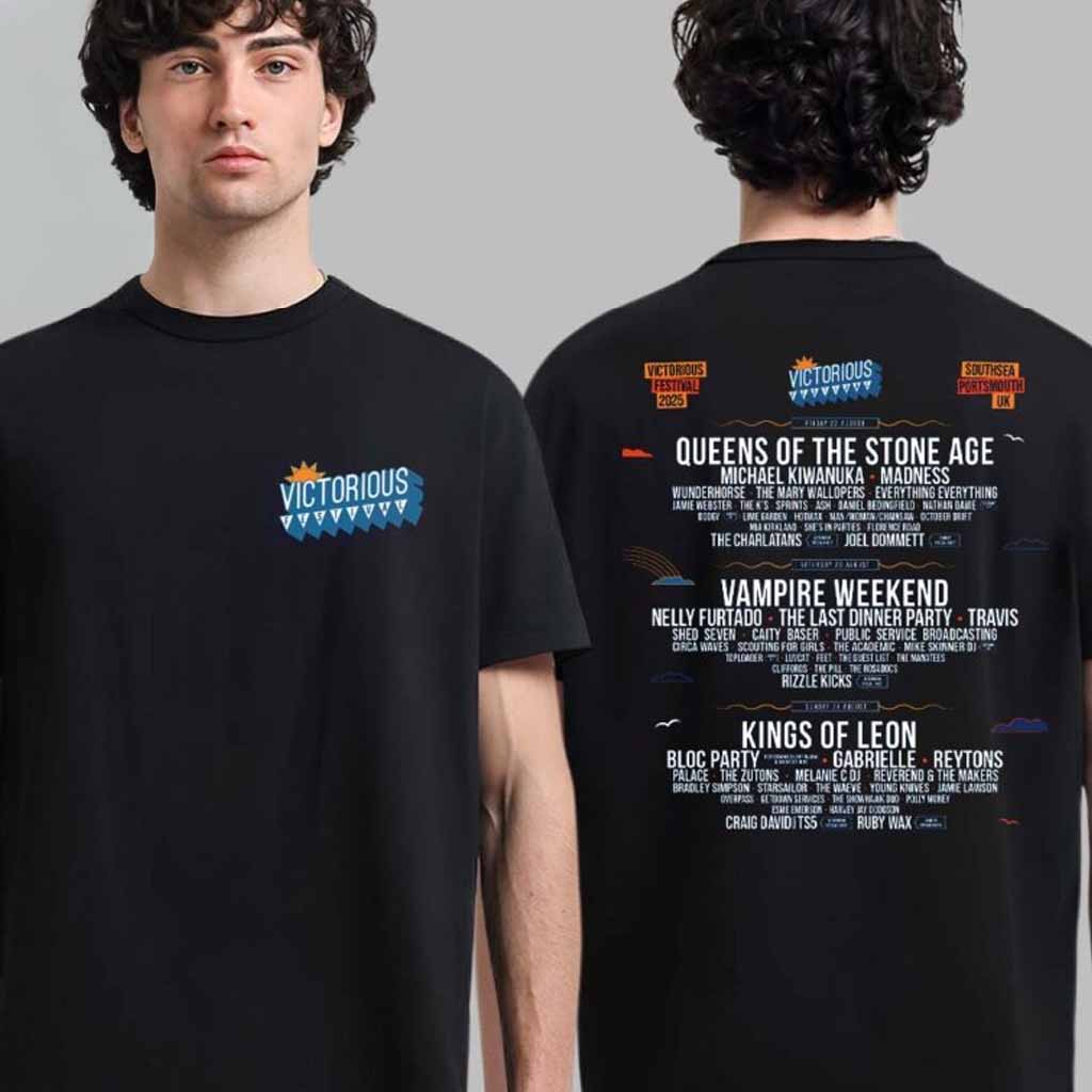 Victorious Festival 2025 Poster In Southsea Portsmouth UK Lineup And Schedule Dates From August 22 To 24 2025 T-Shirt Fan Merch Gifts For Son-1