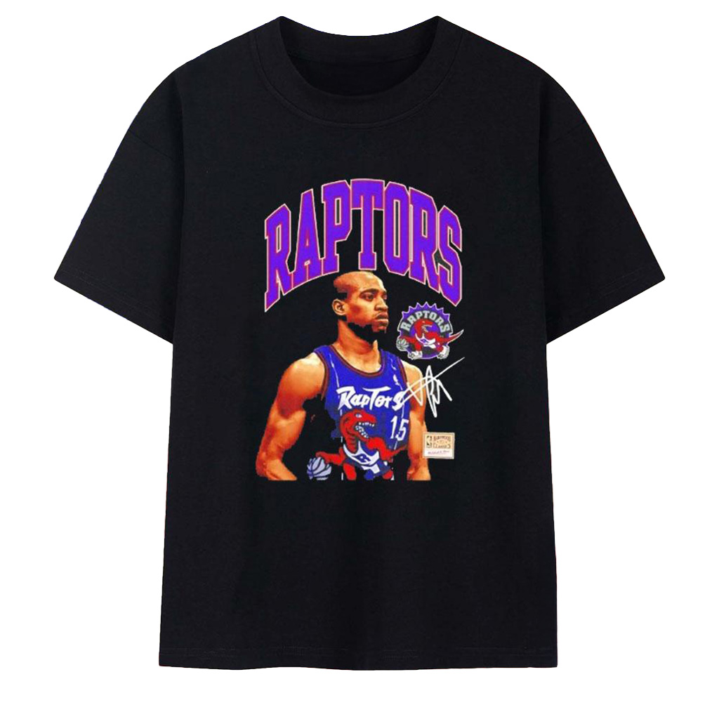 Vince Carter Toronto Raptors NBA Basketball Signature T-Shirt Vince Carter Merch Fans Gifts-1