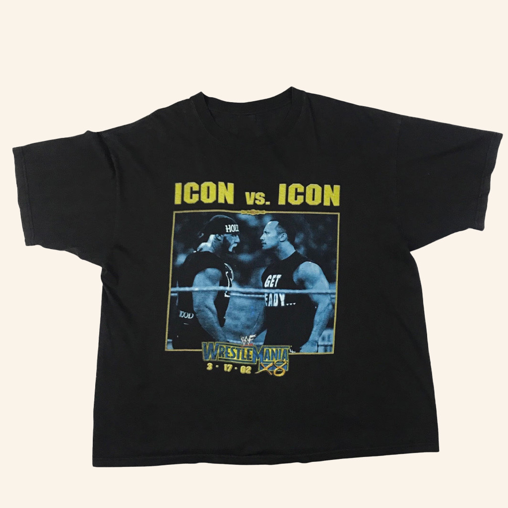 WWF WWE Wrestlemania X8 Toronto Hollywood Hulk Hogan The Rock Icon Shirt Fan Apparel-1