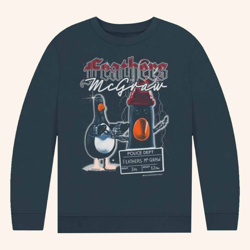 Wallace And Gromit Merch Feathers Mcgraw 90S Vintage Bootleg Sweatshirt Gifts For Dad-1