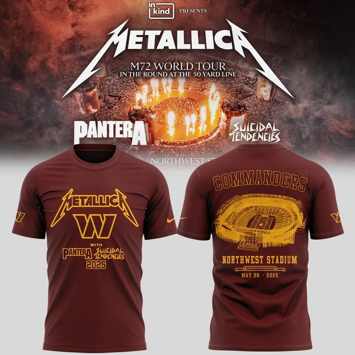 Washington Commanders Metallica 2025 Shirt M72 World Tour Northwest Stadium Merch-1 Washington Commanders Metallica 2025 Shirt M72 World Tour Northwest Stadium Merch-1