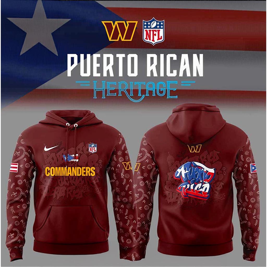 Washington Commanders Puerto Rican Heritage Hoodie Washington Commanders Merch Him Gifts-1