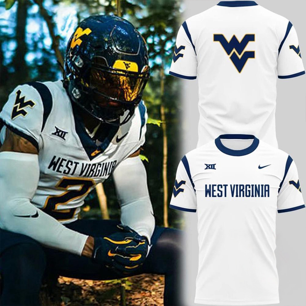 West Virginia Mountaineers Football Game White T-Shirt Mountaineers Merch Fans Gifts-1