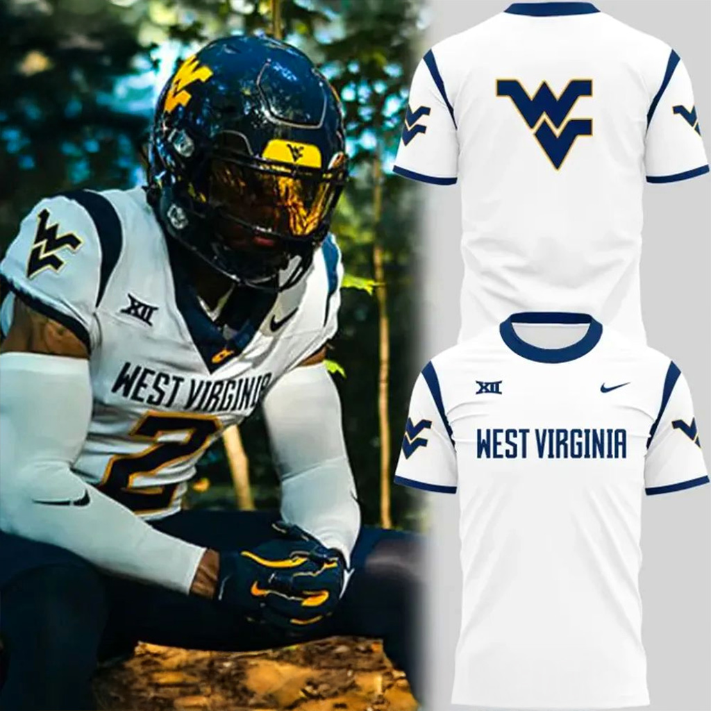 West Virginia Mountaineers White Hour T-Shirt West Virginia Mountaineers Merch Fan Gifts-1