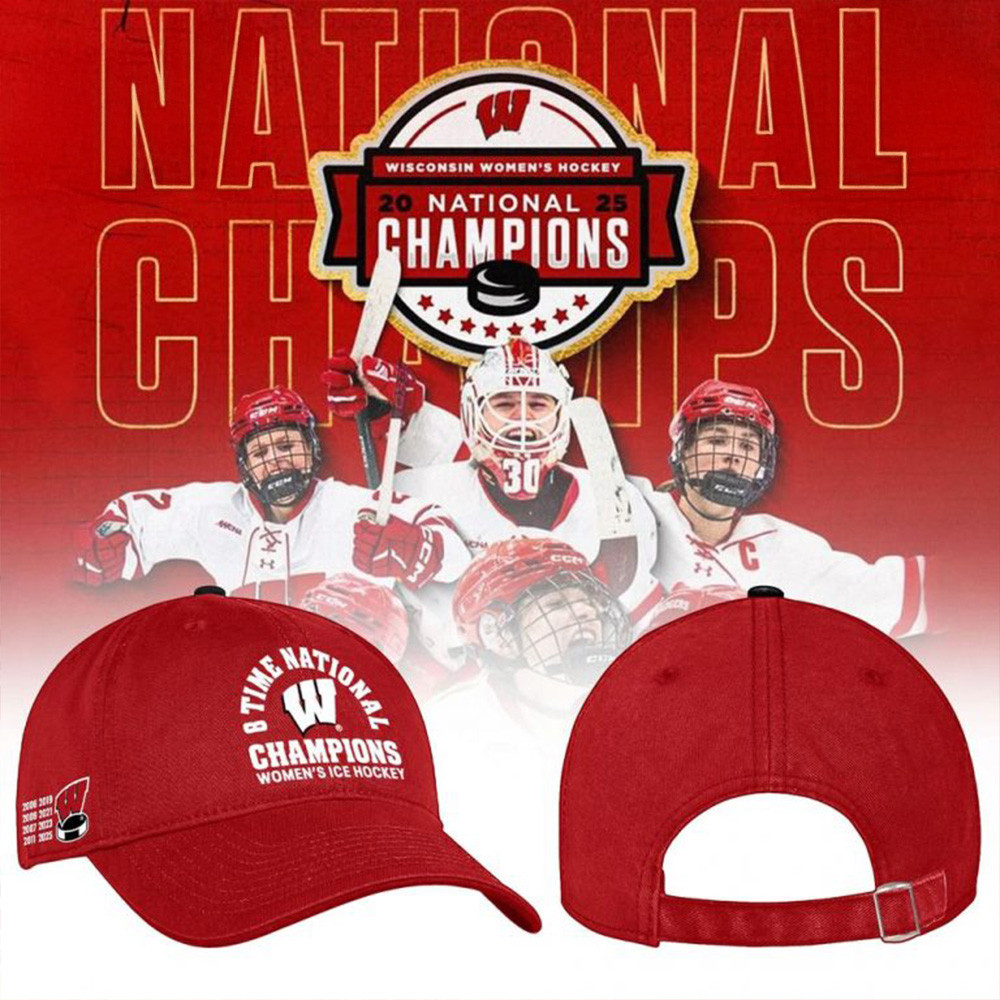 Wisconsin Women's Hockey National Champions Hat Awesome Mother's Day Gifts 2025-1