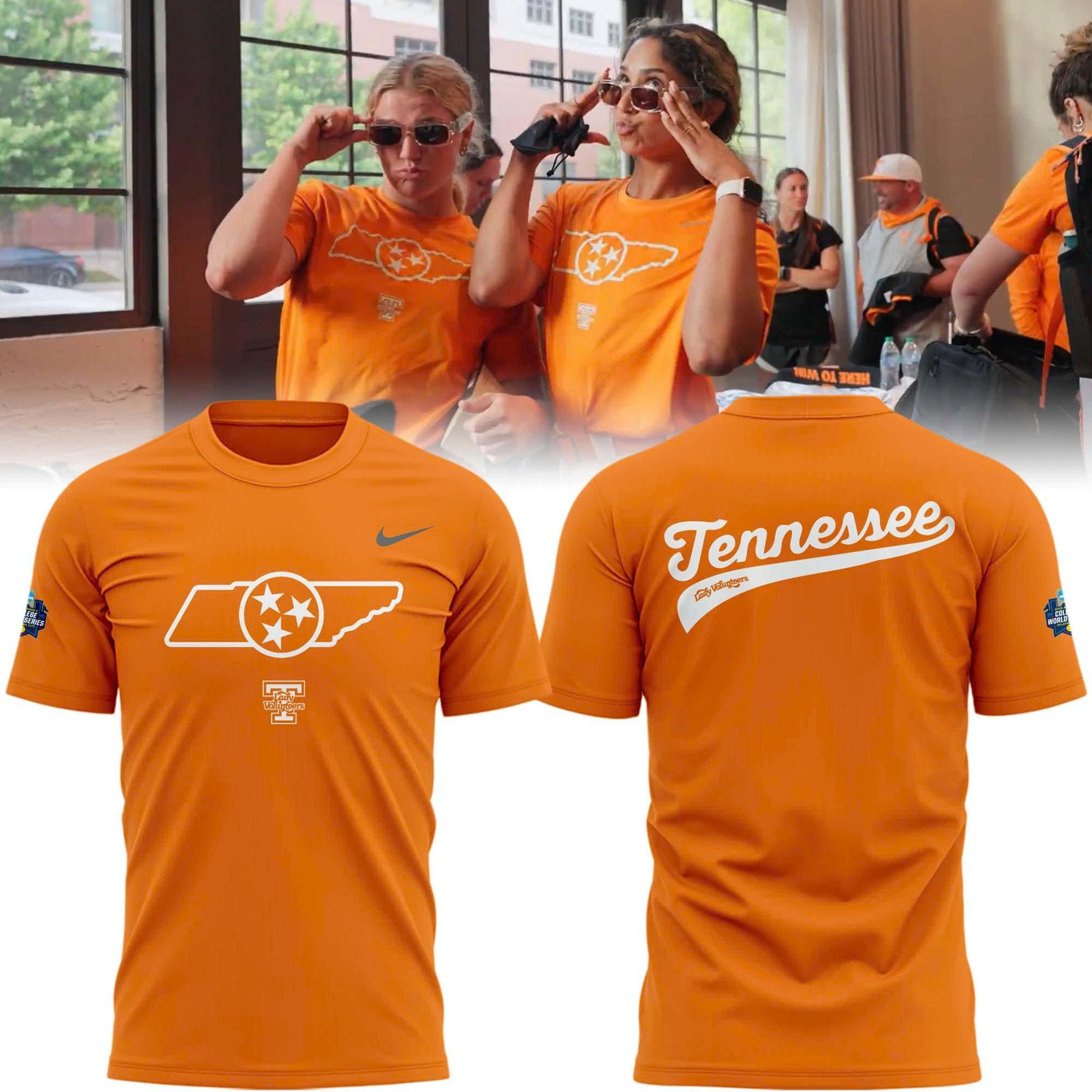 Women's College World Series Tennessee Softball T-Shirt Orange Merch Clothing Women's College World Series Tennessee Softball T-Shirt Orange Merch Clothing