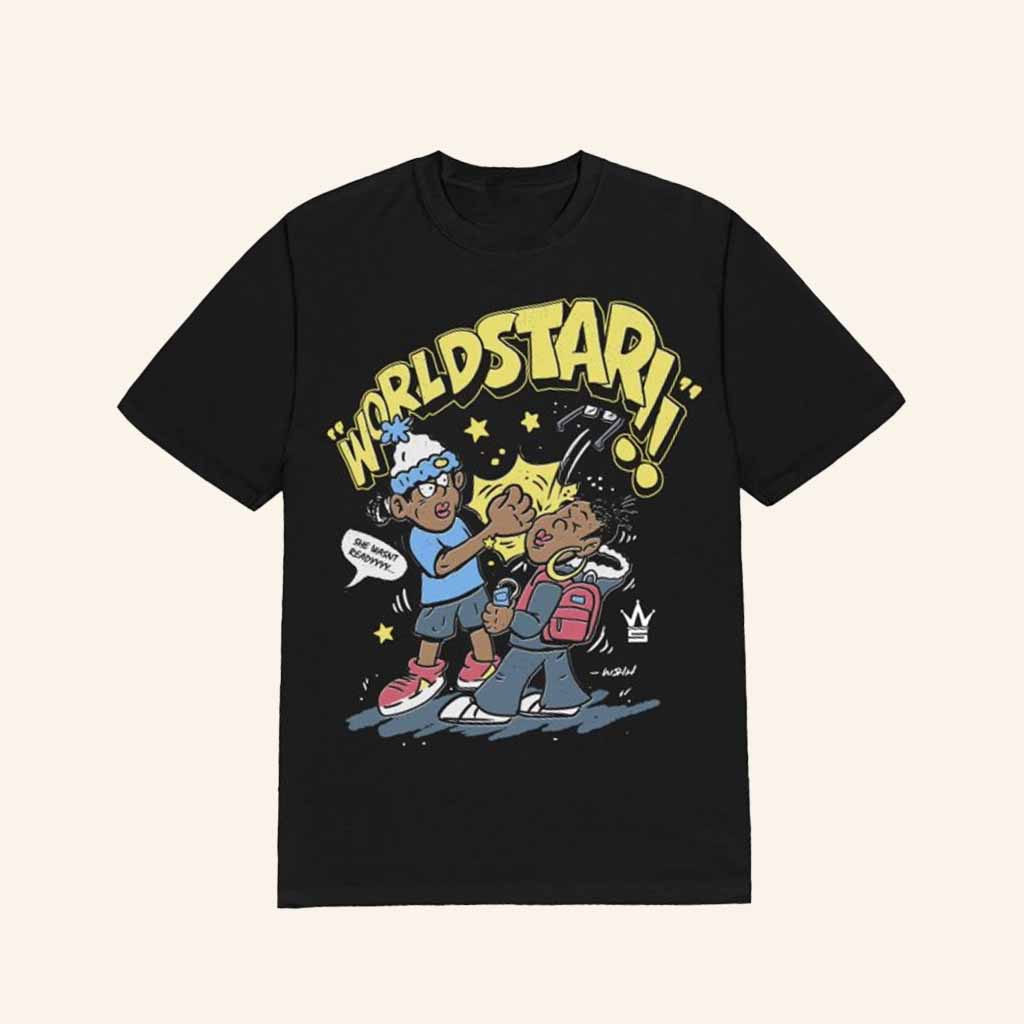 World Star Hip Hop Merch Sharkiesha Cartoon Black T-Shirt Christmas Ideas For Friend-1 World Star Hip Hop Merch Sharkiesha Cartoon Black T-Shirt Christmas Ideas For Friend-1