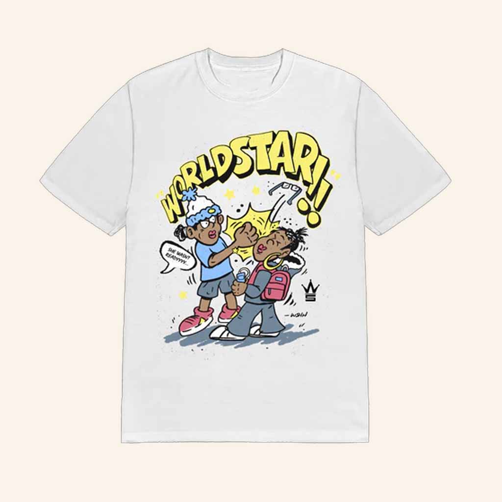 World Star Hip Hop Merch Sharkiesha Cartoon White T-Shirt Funny Christmas Gifts For Boyfriend-1 World Star Hip Hop Merch Sharkiesha Cartoon White T-Shirt Funny Christmas Gifts For Boyfriend-1