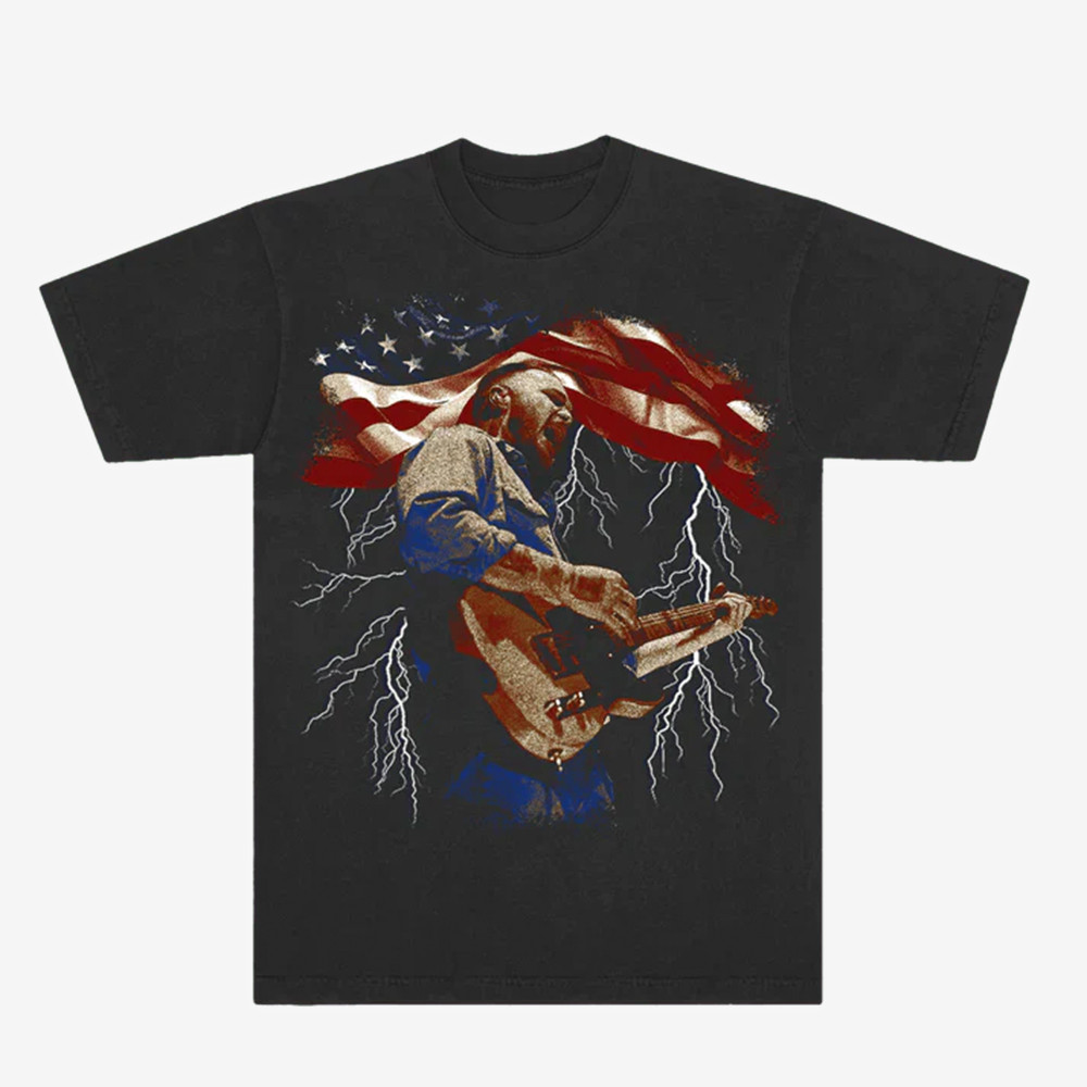 Zach Bryan Tour Merch America 25 Tour Lightning T-Shirt Best Gifts For Music Enthusiasts-1
