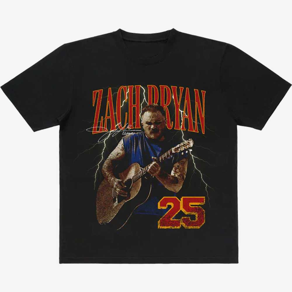 Zach Bryan Tour Merch Zach Bryan 25 Tour Lightning T-Shirt Best Concert Outfits-1 Zach Bryan Tour Merch Zach Bryan 25 Tour Lightning T-Shirt Best Concert Outfits-1