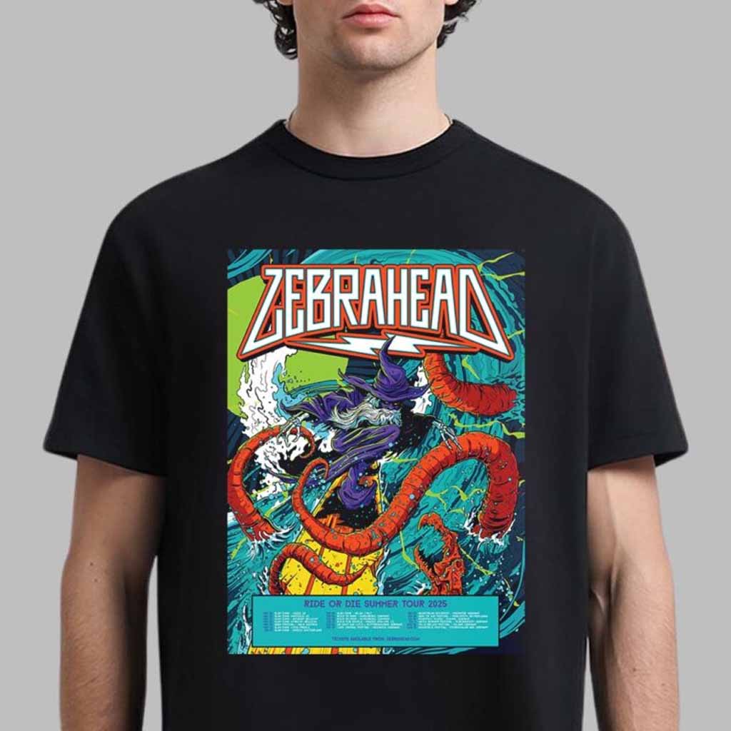 Zebrahead Ride Or Die Summer Tour 2025 Tour Date Schedule List Surfing Witch Vesus Kraken Artwork T-Shirt Gifts For Father-1