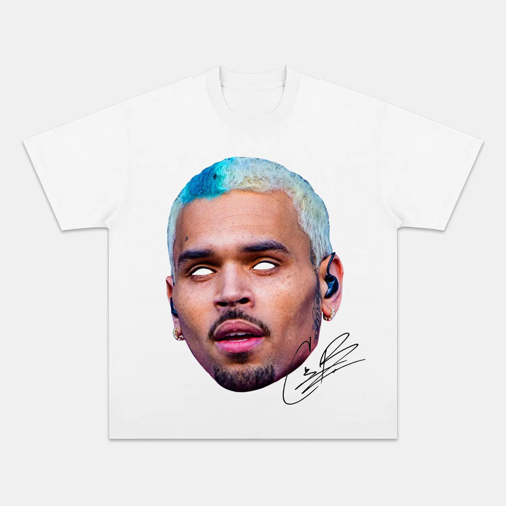 2024 Chris Brown Shirt White Vintage Graphic Tees Chris Brown Merch Presents For Music Lovers-1