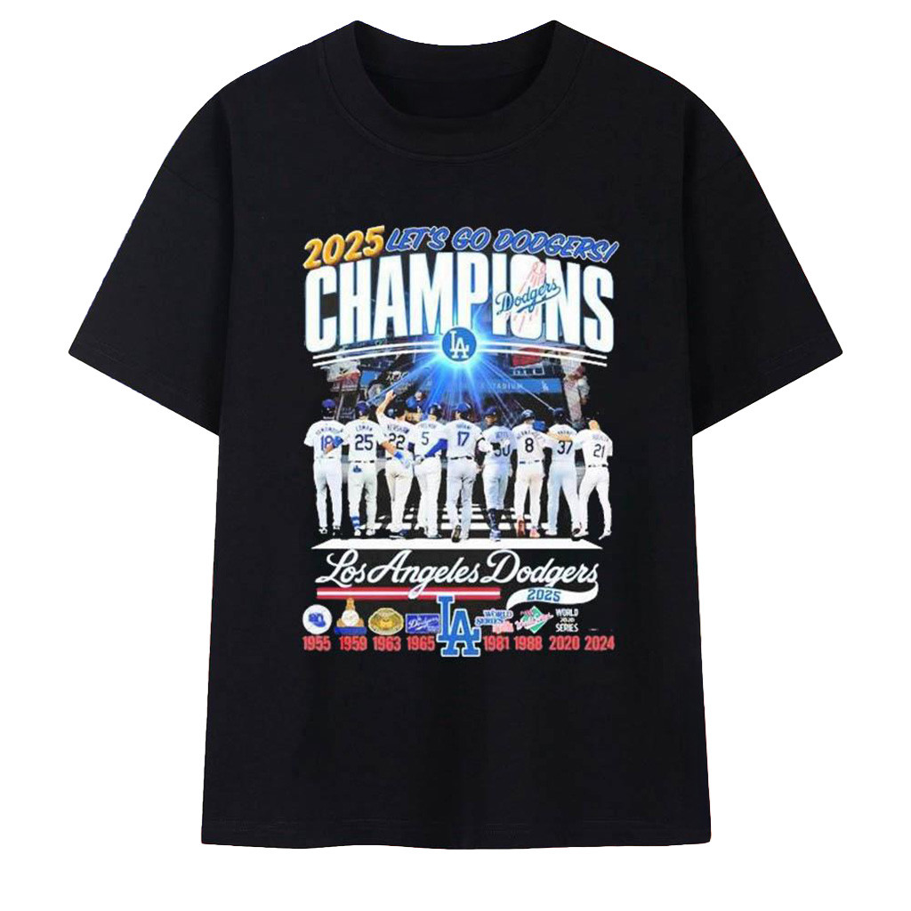 2025 Let's Go Dodgers Champions Los Angeles Dodgers T-Shirt LA Dodgers Back To Back Champions Shirt-1 2025 Let's Go Dodgers Champions Los Angeles Dodgers T-Shirt LA Dodgers Back To Back Champions Shirt-1