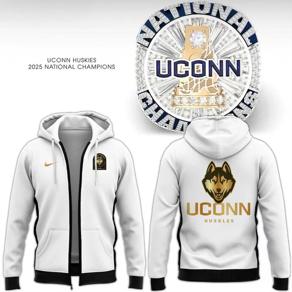 2025 National Champions UConn Women's Basketball Zip Hoodie Huskies Merch Gifts For Fans-1