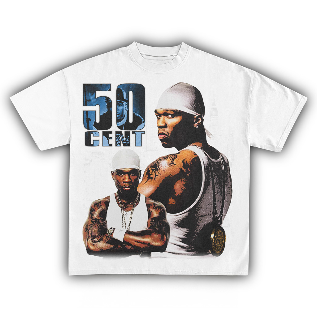 50 Cent White T-Shirt 50 Cent Merch Birthday Gifts For Music Lovers-1