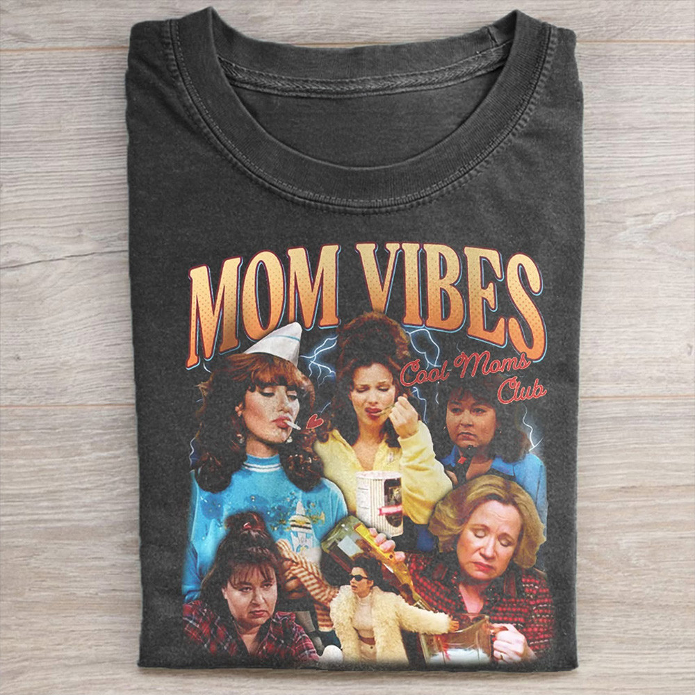 90's Mom Vibes T-Shirt Cool Moms Club Funny Best Gifts For Mother's Day 2025 Ideas-1