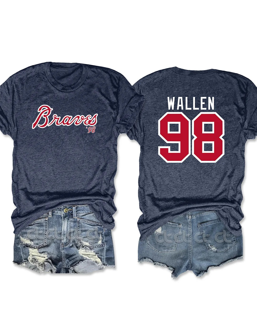 98 Braves Morgan Wallen T-Shirt Atlanta Braves Baseball Fan Morgan Wallen Merch Gifts-1
