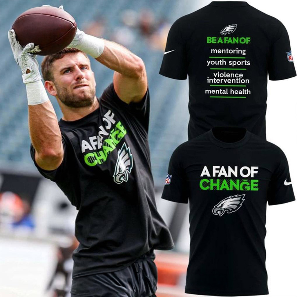 A Fan Of Change Eagles T-Shirt Philadelphia Eagles Merch Football Fan Gift Ideas-1