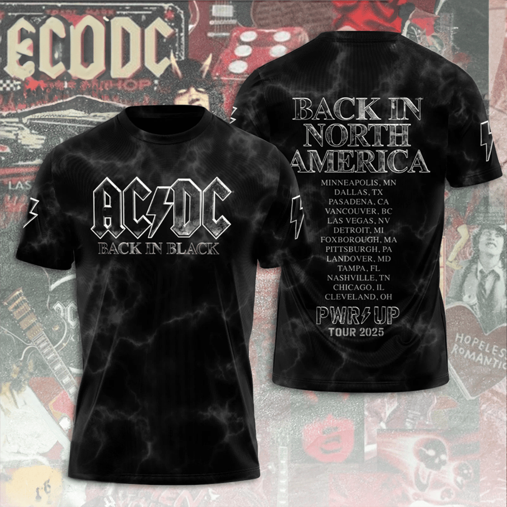 ACDC Back In Black 2025 3D T Shirt Back In North America Tee ACDC Lovers Clothing Gifts For Fan-1