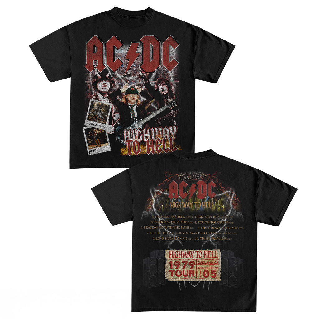 ACDC Highway To Hell T-Shirt Black ACDC Merch Gifts For Music Fans-1