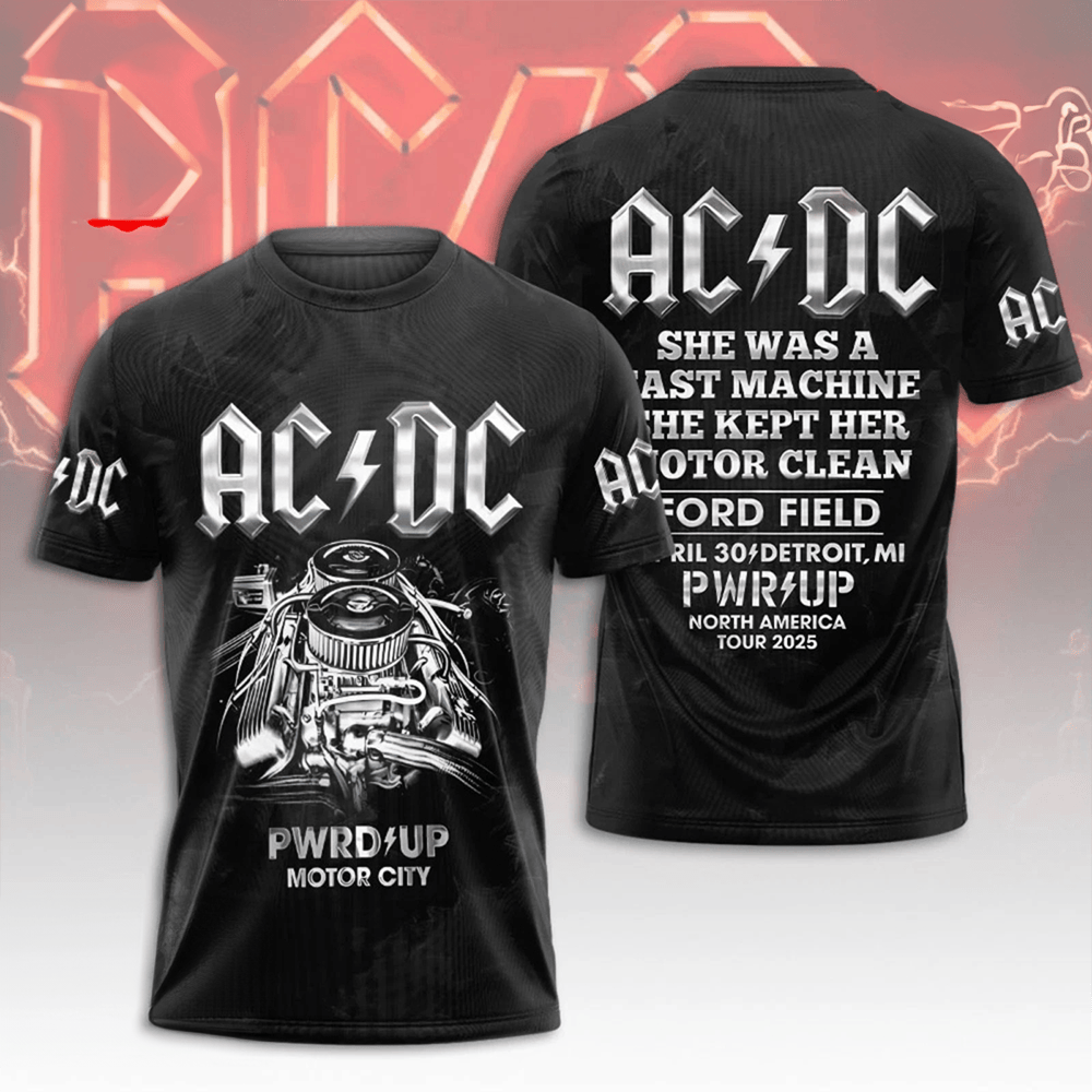 ACDC PWR Up Detroit 2025 Motor City On April 30 2025 T-Shirt ACDC North America Tour Merch-1