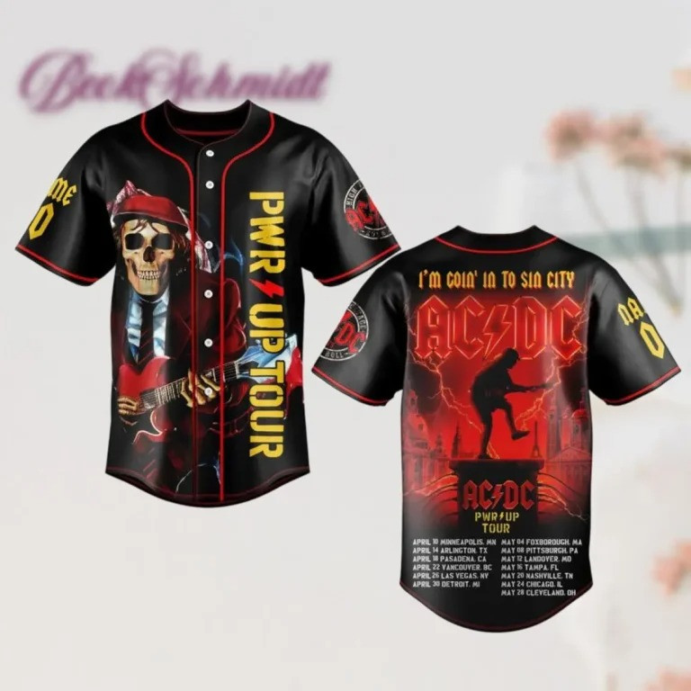 AC'DC Power PWR Up Tour 2025 Jersey Skull Cool Gifts For ACDC Fans Father's Day Ideas-1