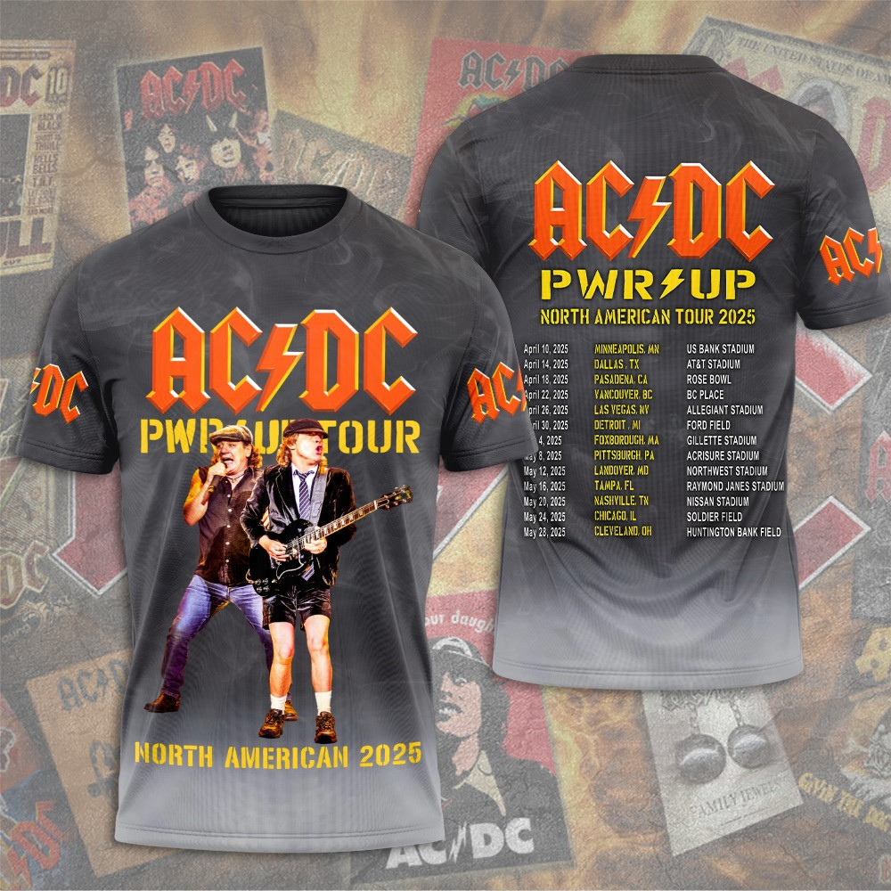 AC'DC Power Up Tour 2025 Shirt ACDC Pwr Up North America Tour 2025 Fan Merch-1
