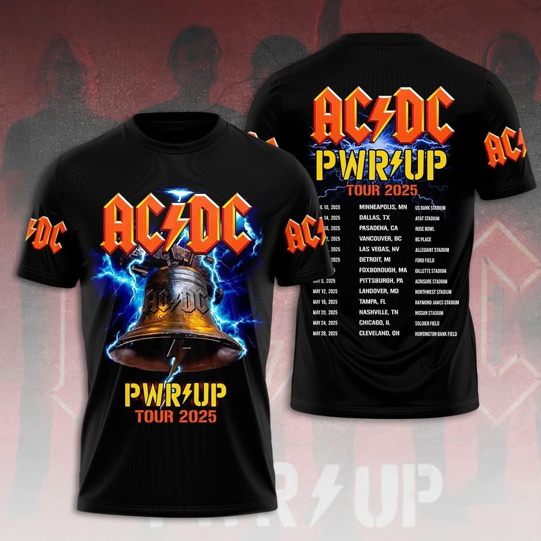 AC'DC Power Up Tour 2025 T-Shirt ACDC Tour Merch Apparel Perfect Gifts For Rock Fans-1
